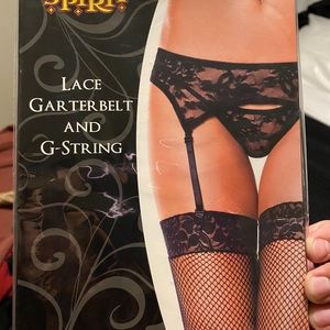 Lace garter belt with g string